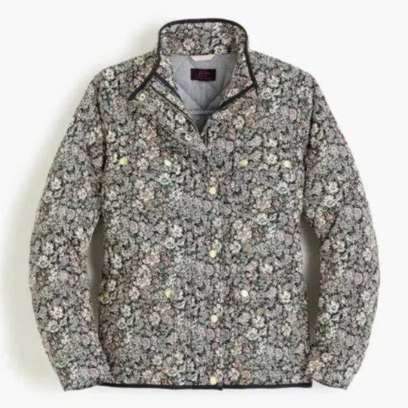 J.Crew x Liberty S Quilted Downtown Field Jacket Floral White Garden Print - Picture 3 of 12